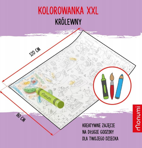 "KOLOROWANKA PODŁOGOWA XXL KRÓLEWNY COLORING POSTER XXL QUEENS"