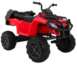 Quad XL ATV na akumulator dla dzieci Czerwony + Napęd 4x4 + Bagażnik + Wolny Start + EVA + Audio LED