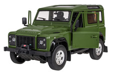 Land Rover Defender zielony RASTAR model 1:14 Zdalnie sterowanie auto + Pilot 2,4 GHz + Ręcznie otwierane drzwi