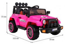 Auto Terenowe Full Time 4WD dla dzieci Różowy + Napęd 4x4 + Pilot + Audio LED + Schowek