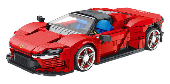 Zestaw Klocków Auto Sportowe Czerwone 1069el.