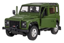 Land Rover Defender zielony RASTAR model 1:14 Zdalnie sterowanie auto + Pilot 2,4 GHz + Ręcznie otwierane drzwi